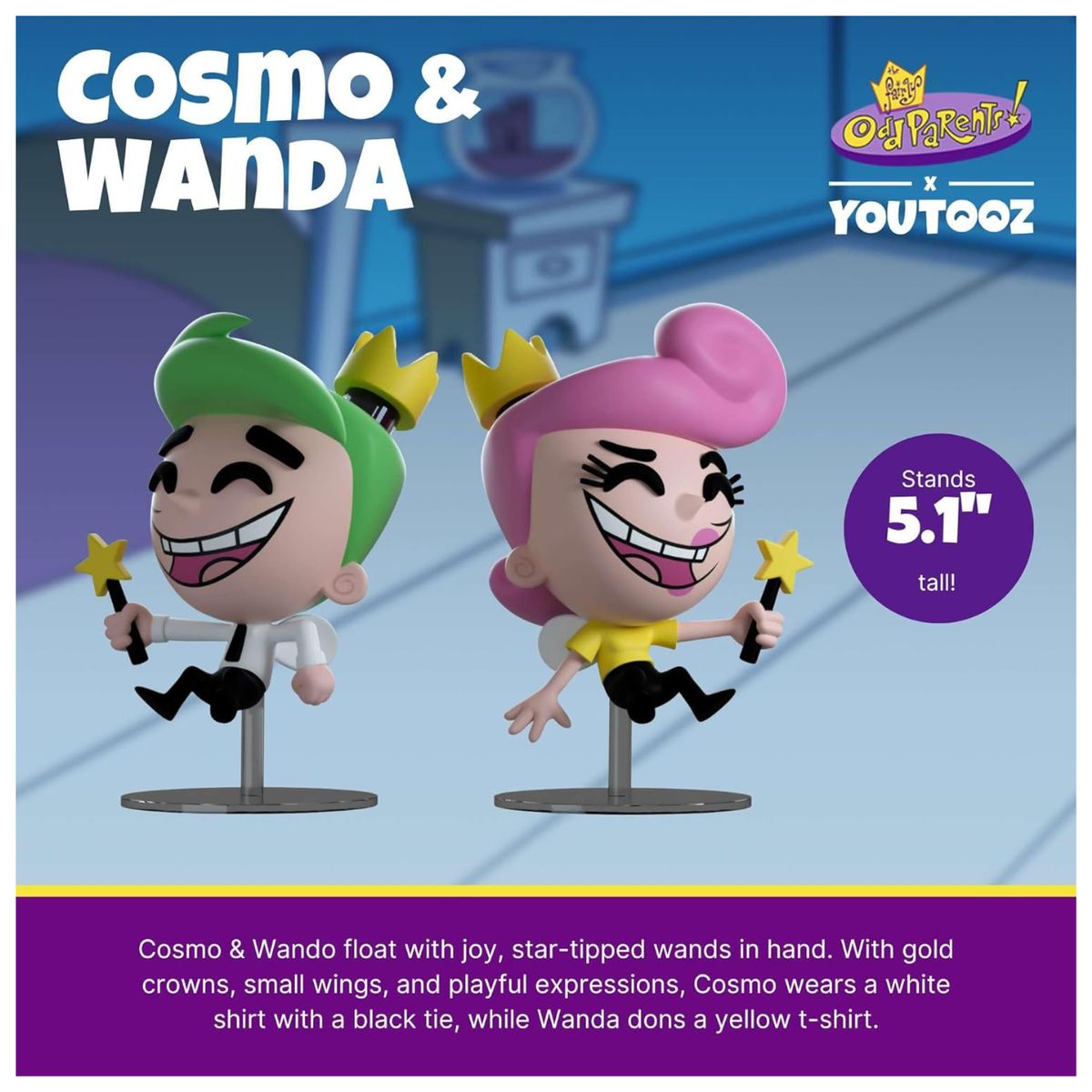 XCLUSIVE - Padrinos Mágicos - Cosmo y Wanda Figuras colección - Youtooz