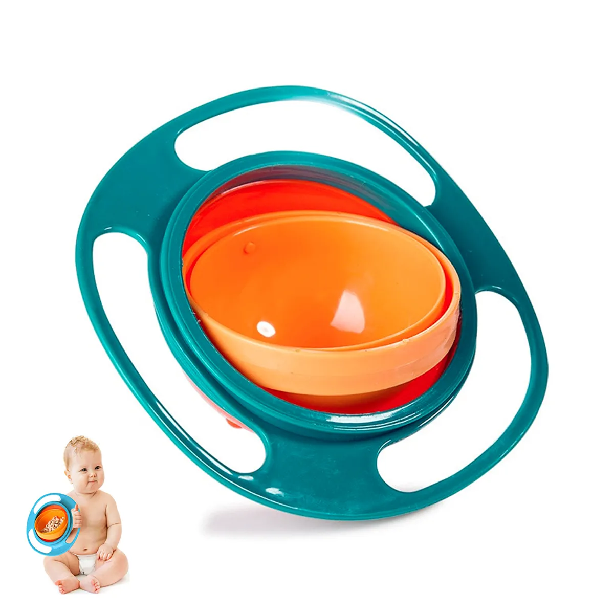 GENERICO - Bowl ovni 360 giratorio verde para bebe