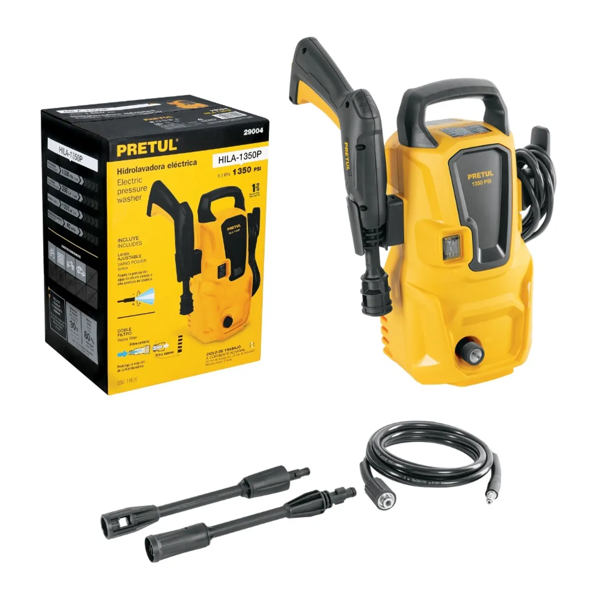 PRETUL - Hidrolavadora electrica 1350 PSI 1200 W