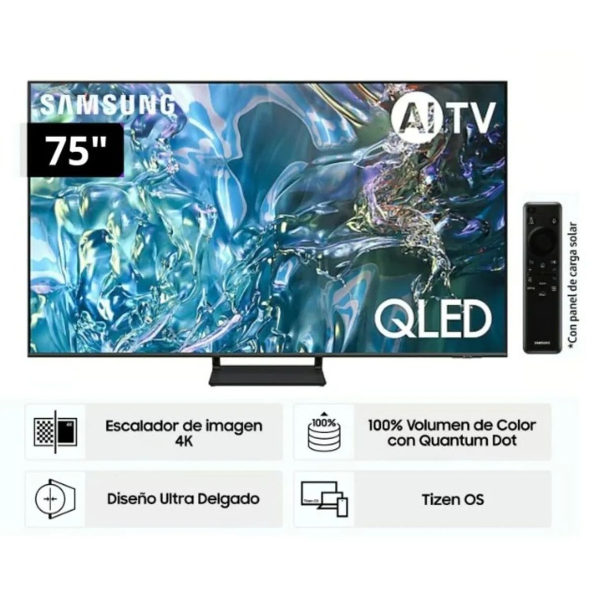 SAMSUNG - Televisor Samsung 75 QLED 4K Q65D Tizen OS Smart TV 2024