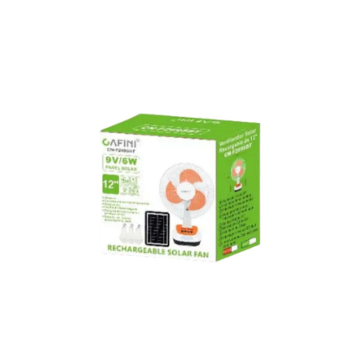 CAFINI - VENTILADOR SOLAR CAFINI CN-F2695BT CON PANEL Y 3 BOMBILLAS