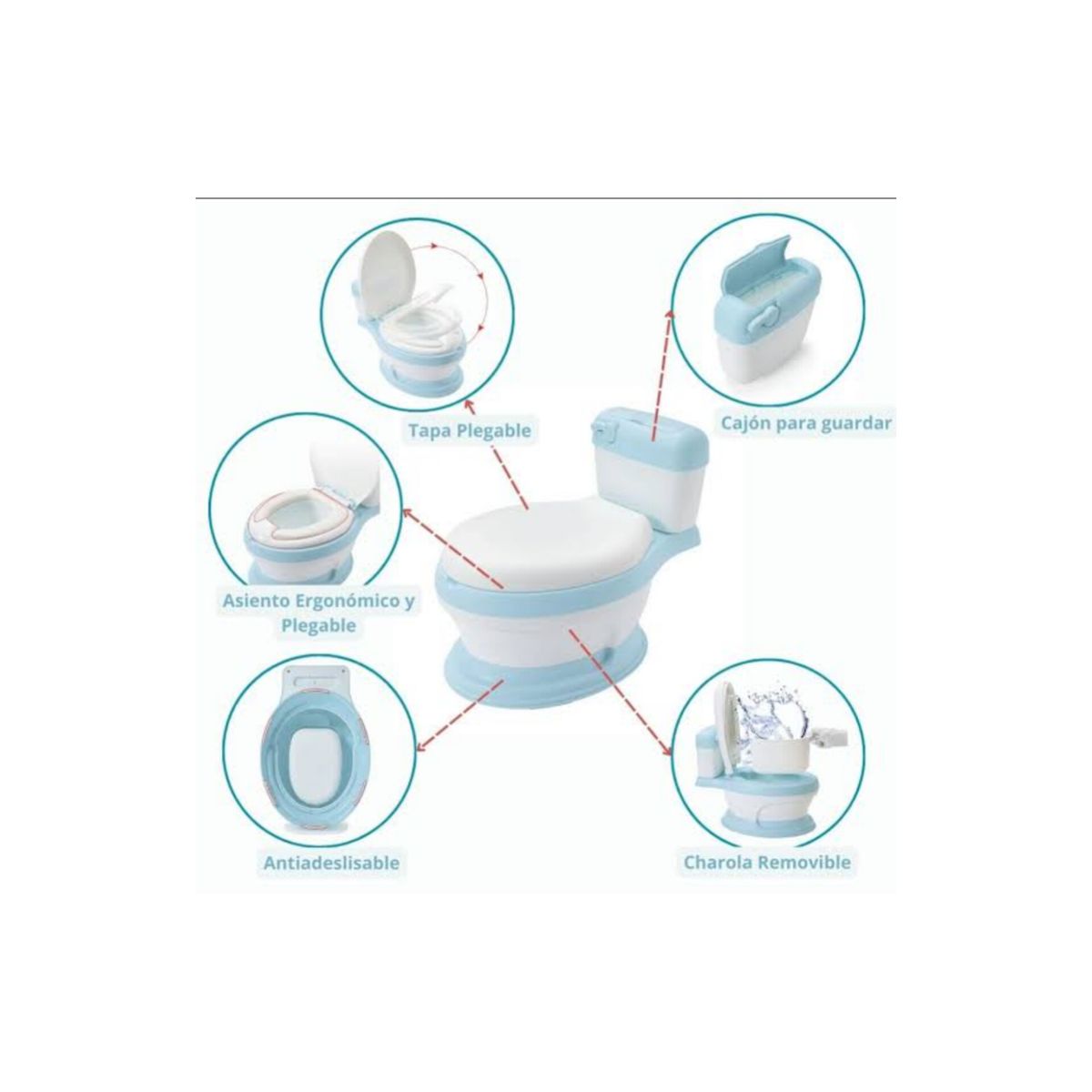 GENERICO - Inodoro Entrenador CON SONIDO para niños de 1 a 6 años