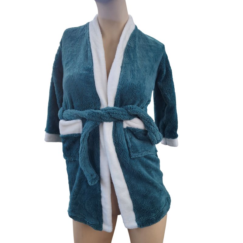GENERICO - Bata de baño absorbente sueva color Verde Azul