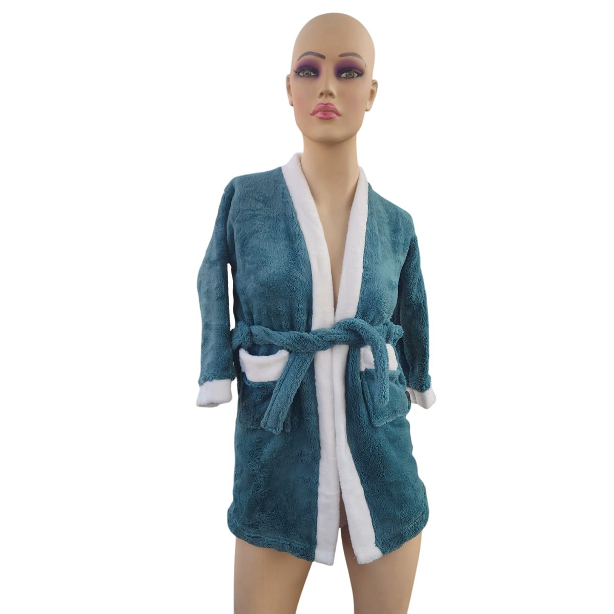 GENERICO - Bata de baño absorbente sueva color Verde Azul