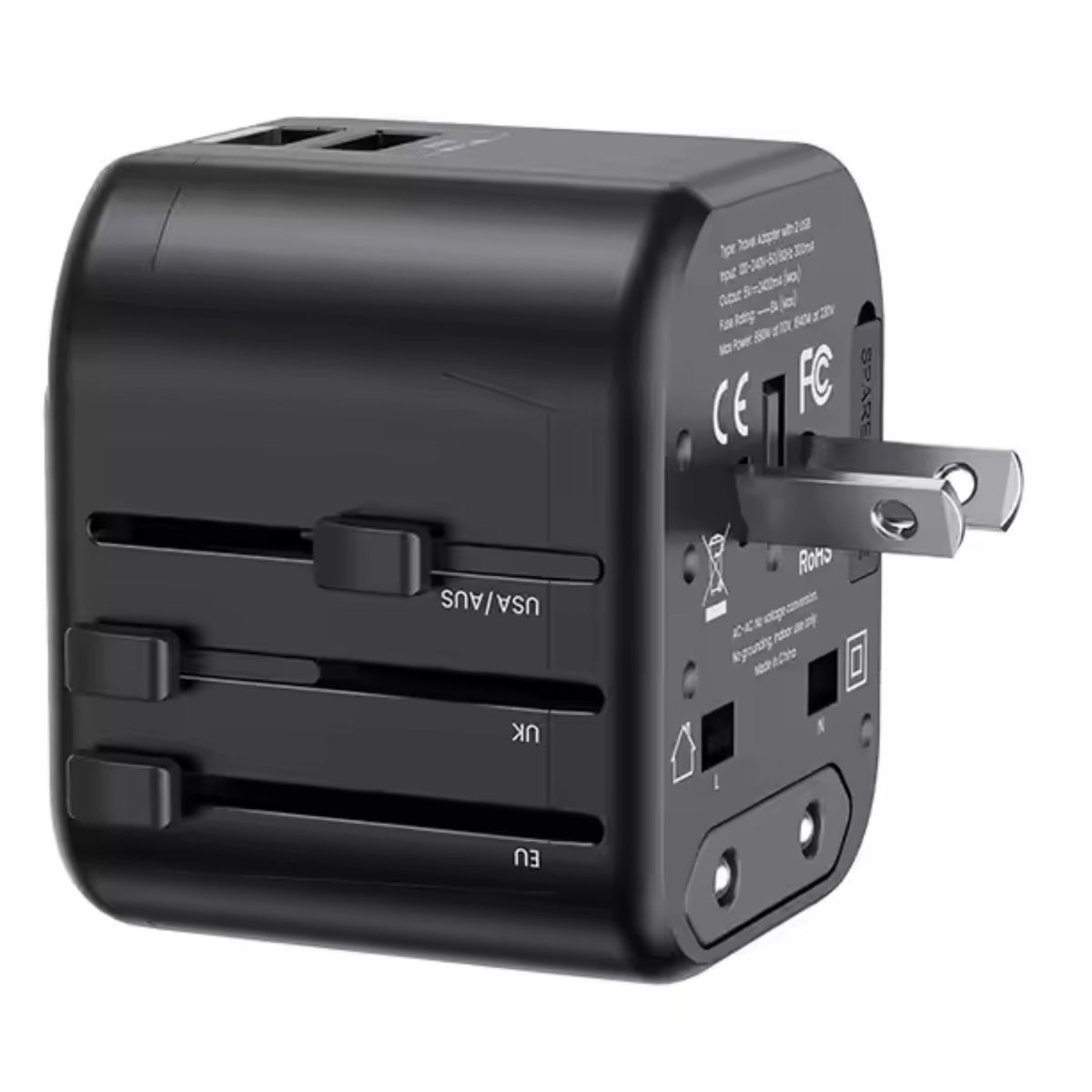 SANC - Adaptador de viaje universal enchufe de viaje para más de 200 países