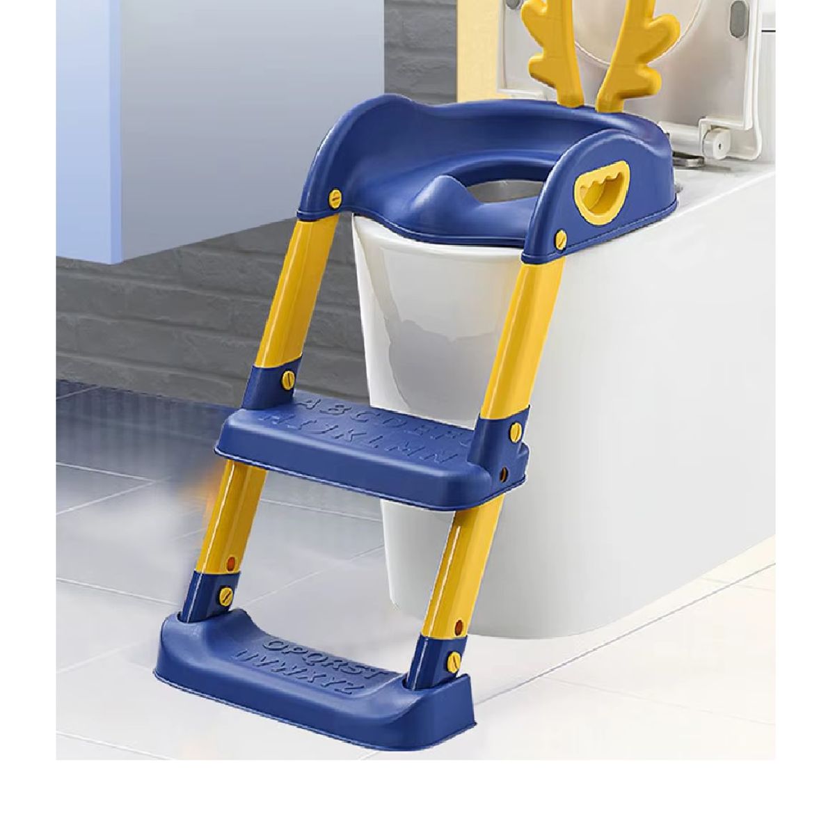 GENERICO - Asiento de inodoro con escalera para niños con orejas