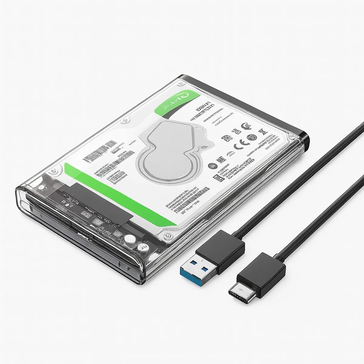 SEISA - Case Disco Duro Externo 2.5 Seisa Transparente USB 3.0 SATA SSD HDD