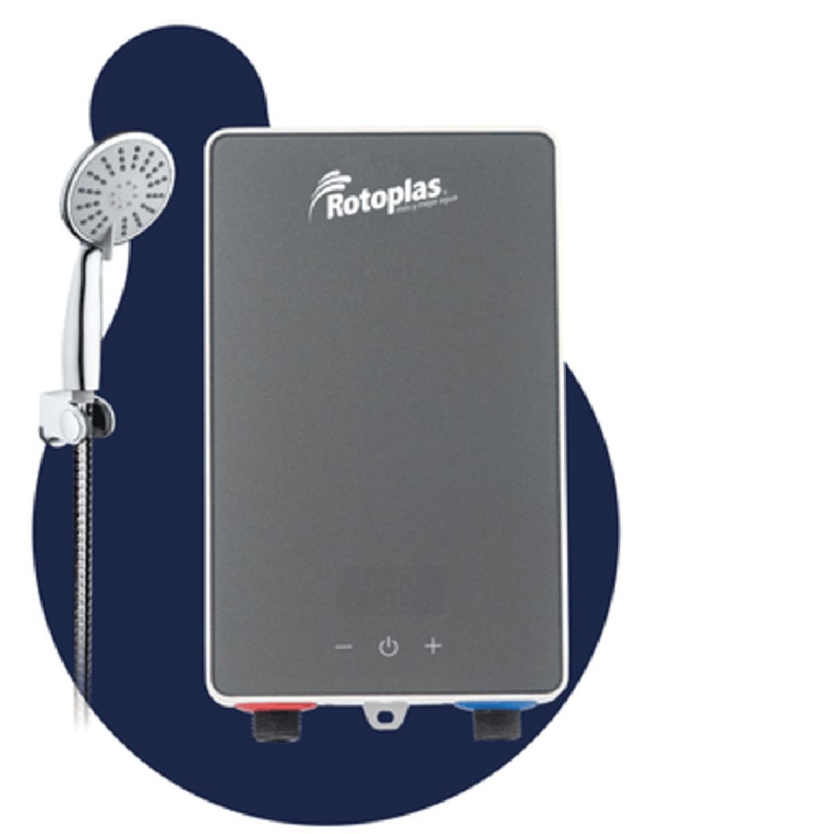 ROTOPLAS - Terma Eléctrica Instantánea New Compact Silver con Regadera Cromada