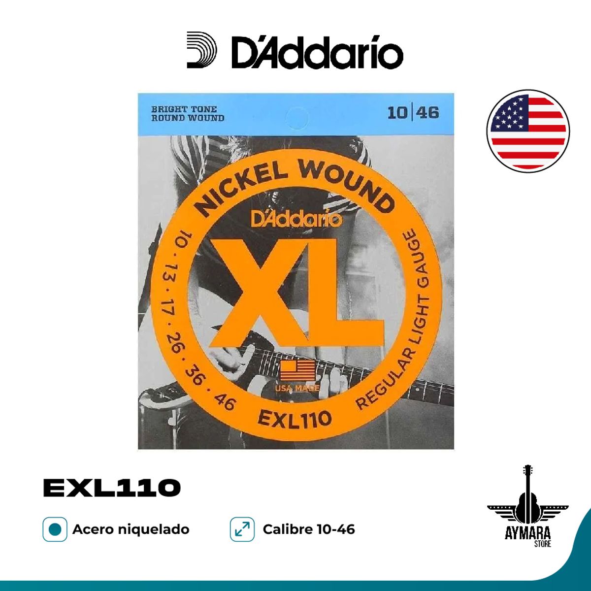 DADDARIO - DAddario EXL110 Cuerdas para Guitarra Eléctrica 010-046