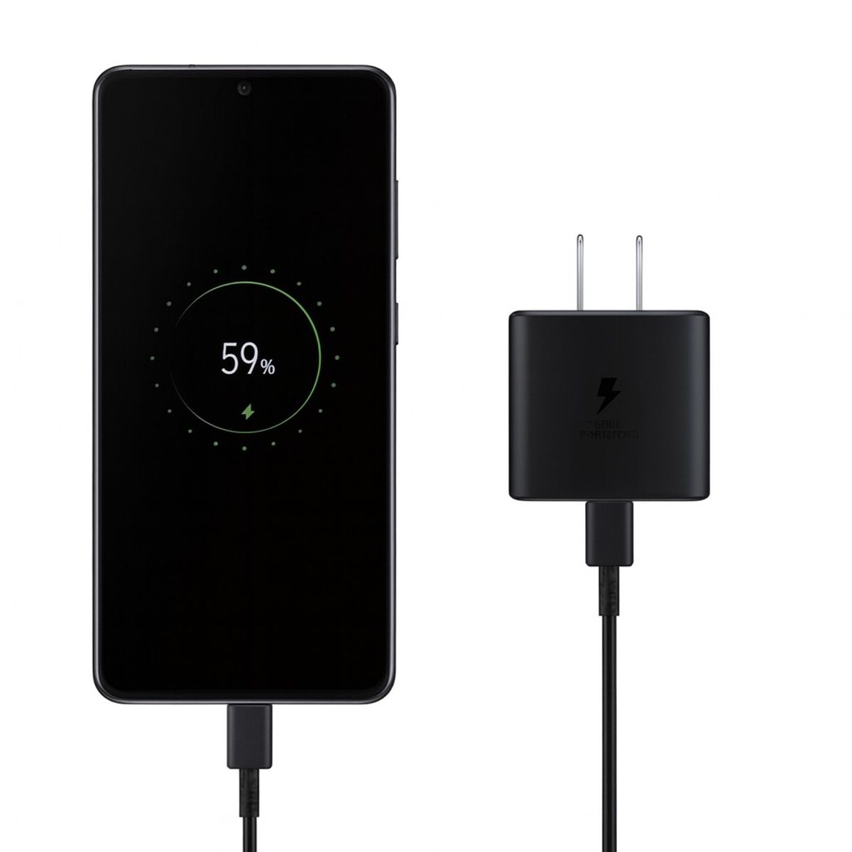 GENERICO - Adaptador de Carga Rápida 45W con Cable USB-C a USB-C Diseño Compacto