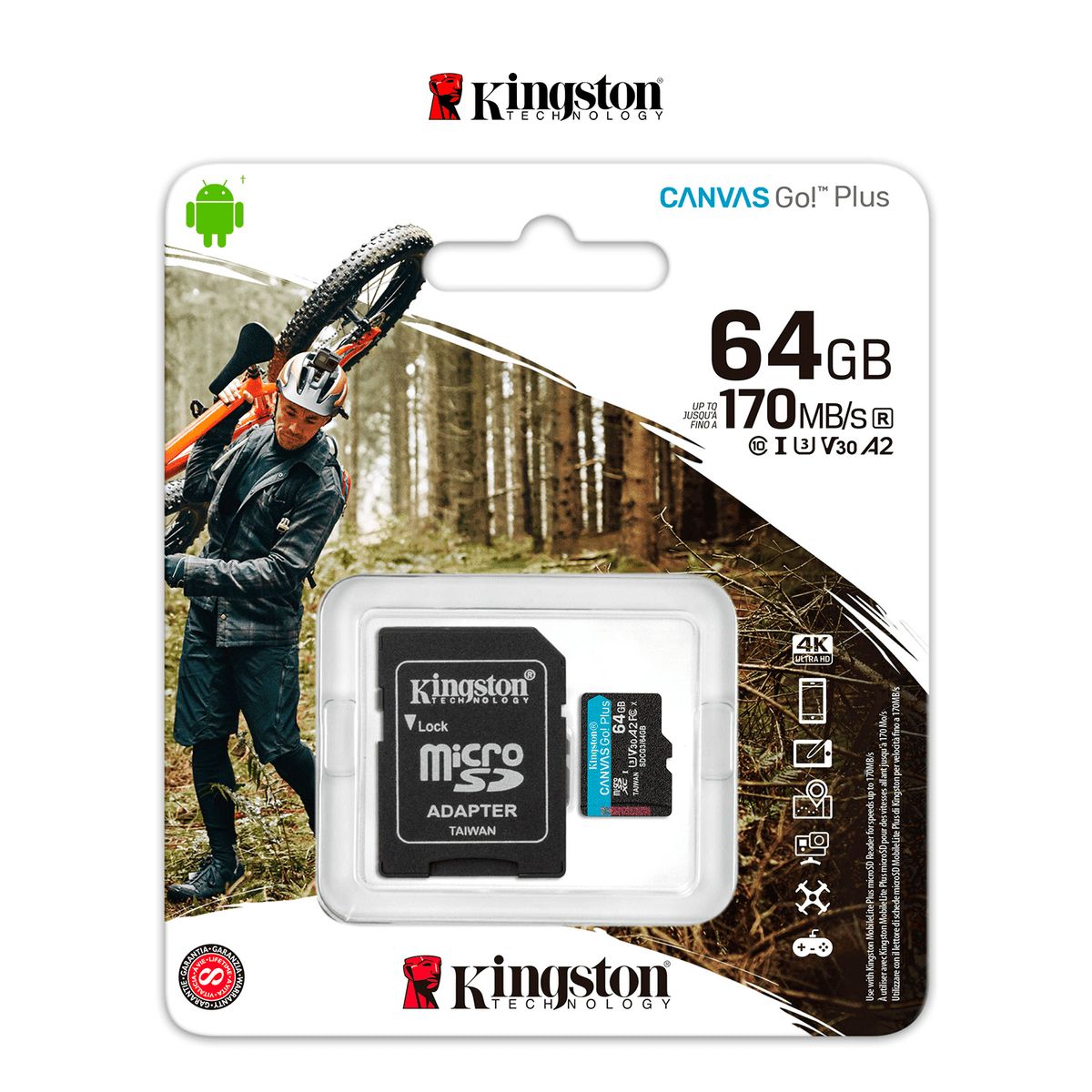 KINGSTON - Memoria Micro SD Canvas Go Plus 64GB 170 MbS