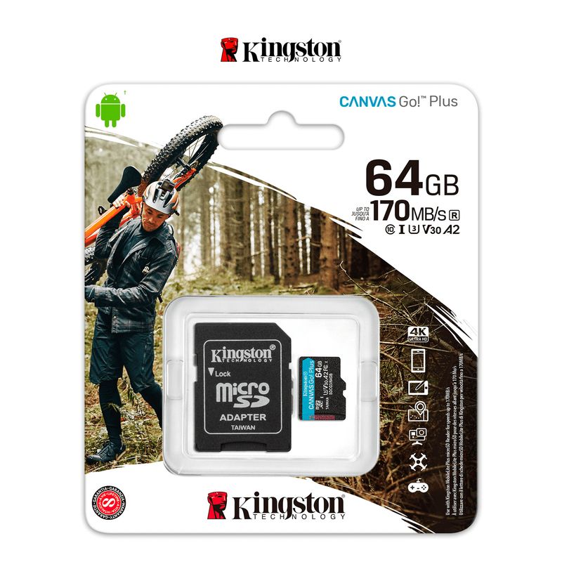 KINGSTON - Memoria Micro SD Canvas Go Plus 64GB 170 MbS