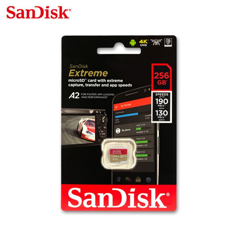 SANDISK - Memoria Micro SD Extreme 256GB UHS-I U3 A2 190Mbps