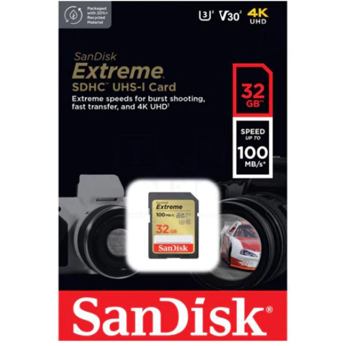 SANDISK - Memoria SD Extreme 32GB 4k UHS-I Clase-10 U3 100mbs