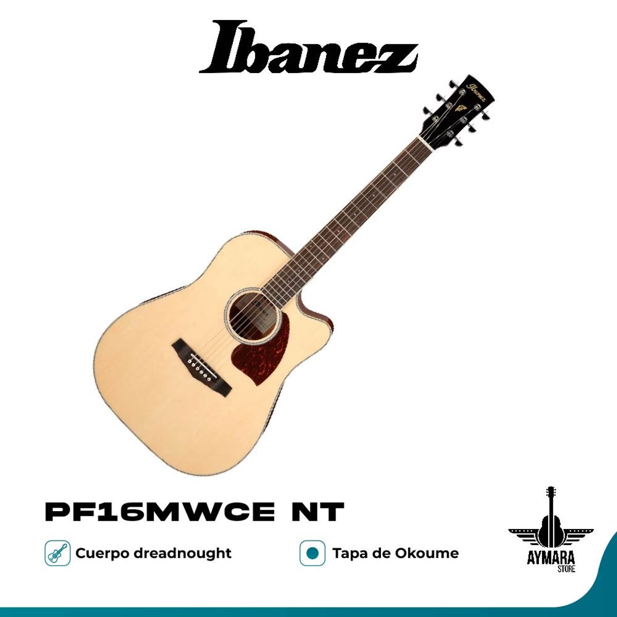 IBANEZ - Ibanez PF16MWCE NT Guitarra Electroacústica Metal