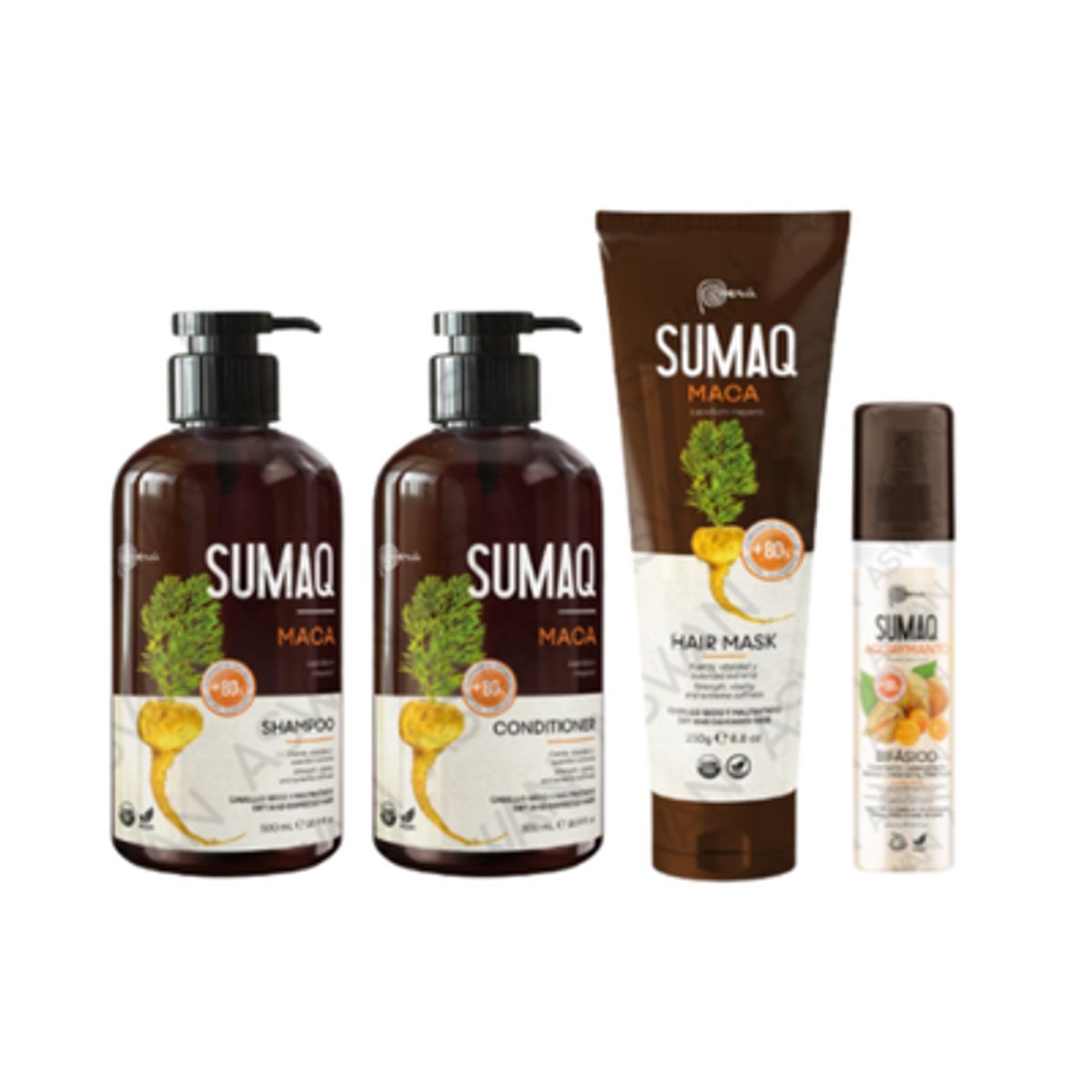 SUMAQ - KIT DE ANCESTRAL MACA - SHAMPOO + ACONDICIONADOR + MASCARILLA + BIFASICO - SUMAQ