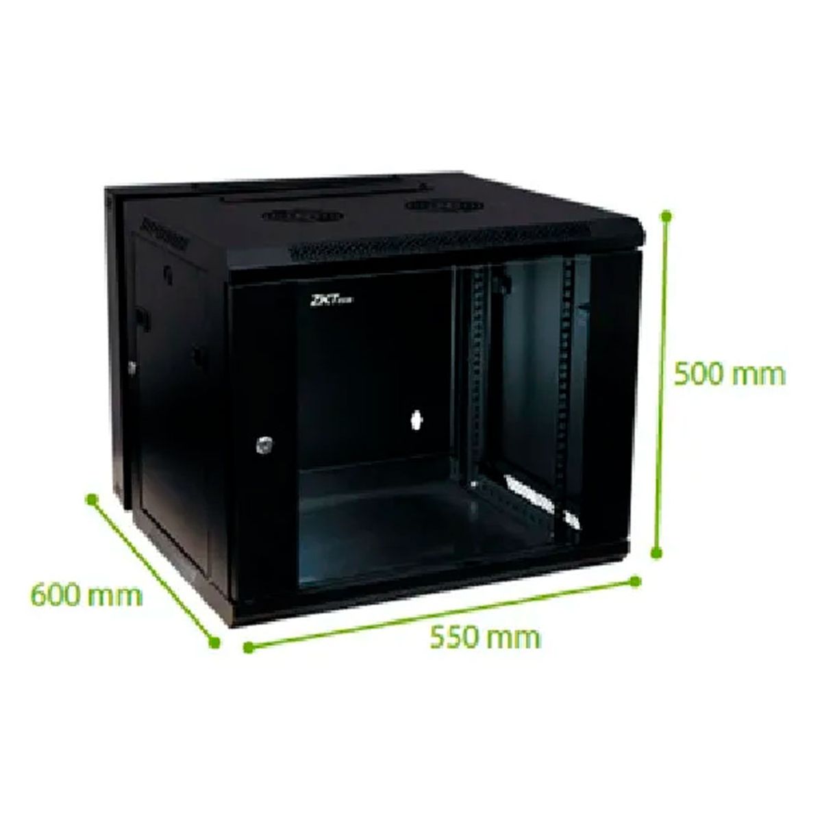 ZKTECO - ZKTECO ZK-R9U-6509-DR Gabinete de pared 9u Puerta de vidrio