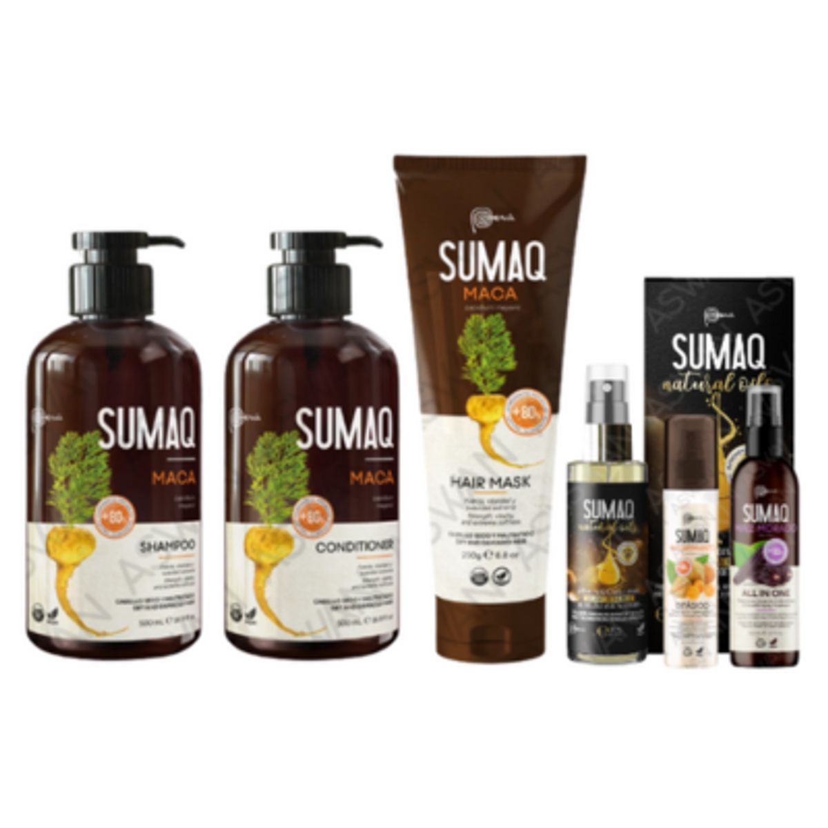 SUMAQ - KIT DE ANCESTRAL MACA - SHAMPOO + ACONDICIONADOR + MASCARILLA + ACEITE + BIFASICO + MAIZ MORADO - SUMAQ