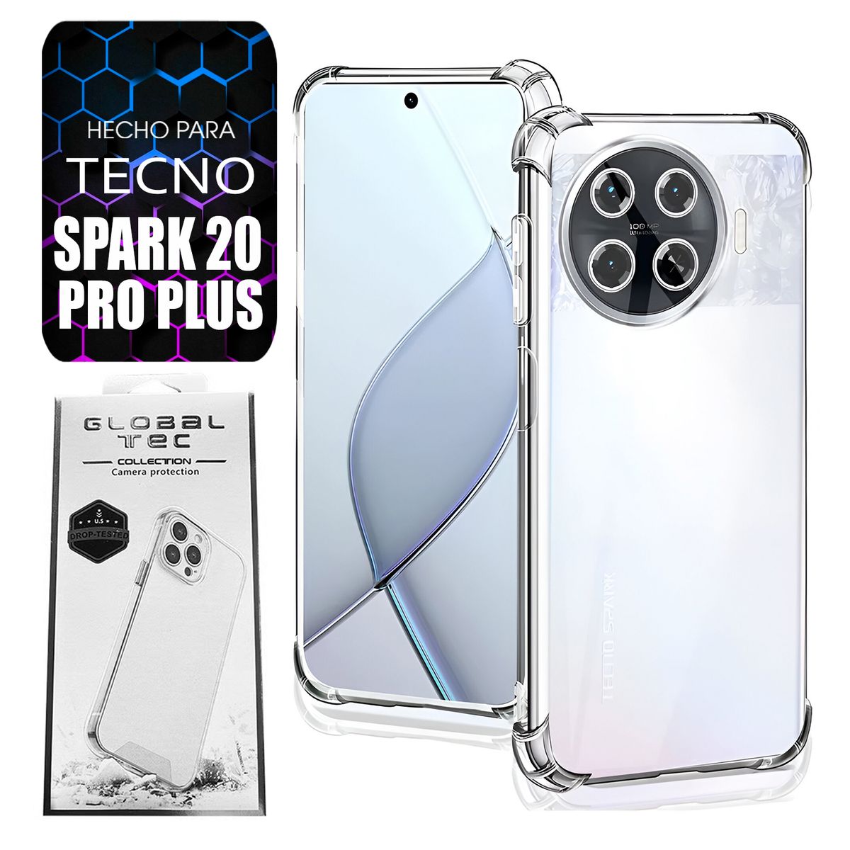 ASIA IMPORT - Space Case Para Tecno Spark 20 Pro Plus Transparente