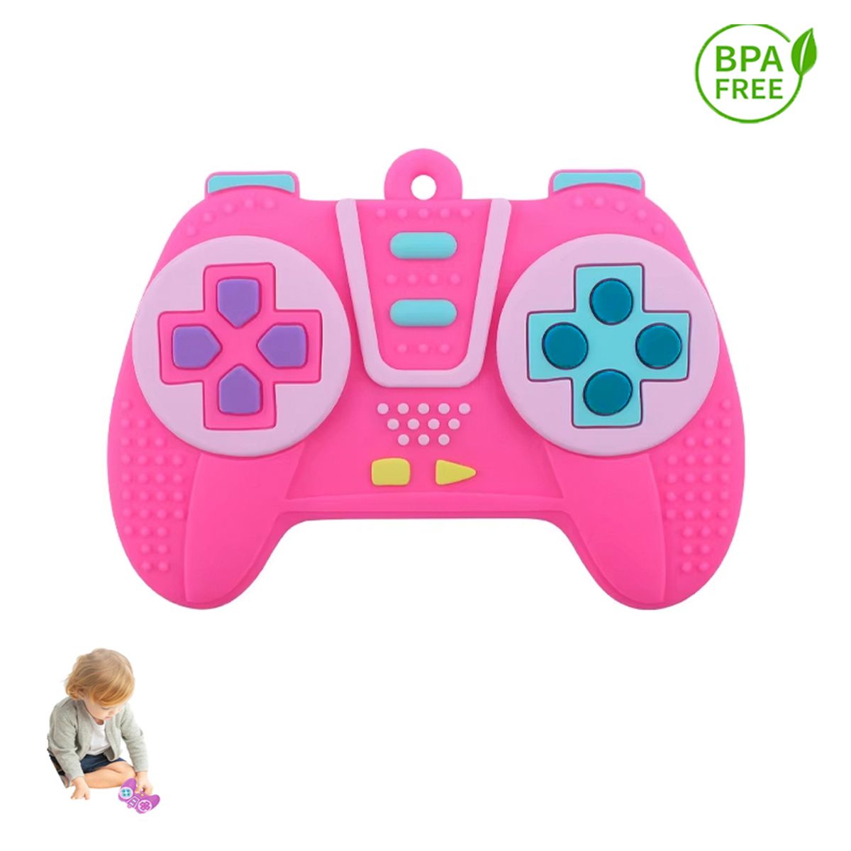 GENERICO - Mordedor Control Mando Silicon Fucsia para bebe Baby Froggie