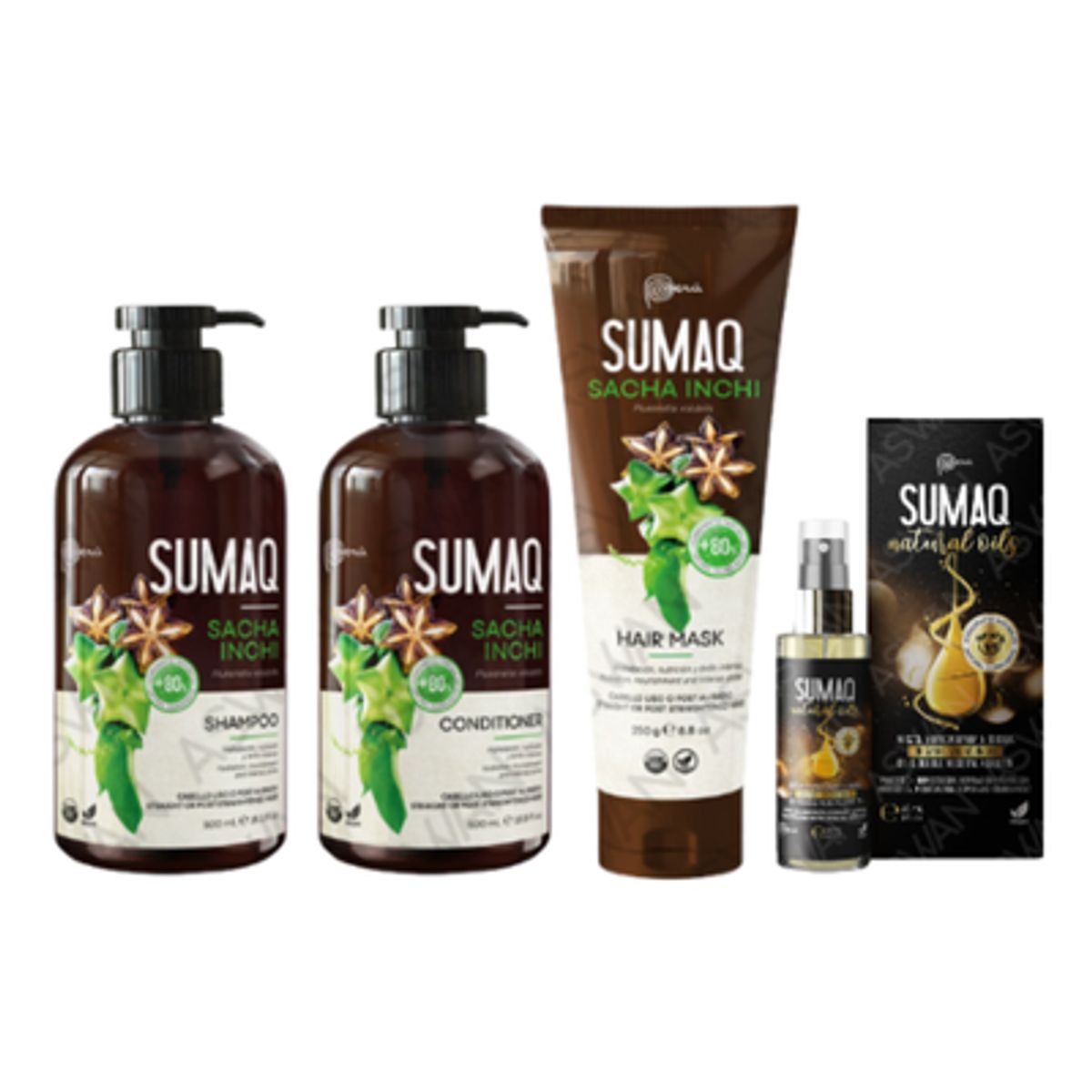 SUMAQ - SACHA INCHI - SHAMPOO + ACONDICIONADOR + MASCARILLA + ACEITE - SUMAQ