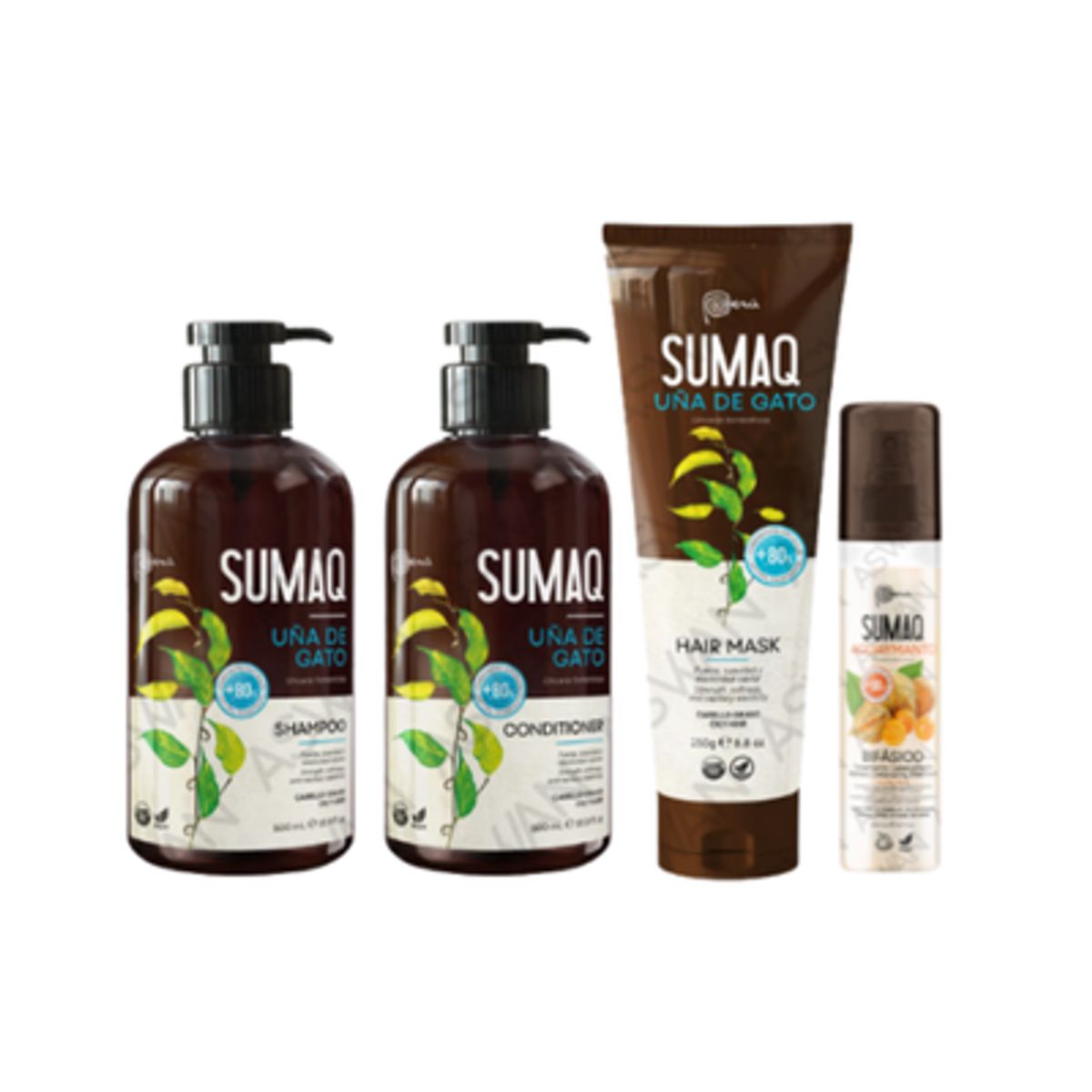 SUMAQ - KIT DE UÑA DE GATO - SHAMPOO + ACONDICIONADOR + MASCARILLA + BIFASICO - SUMAQ