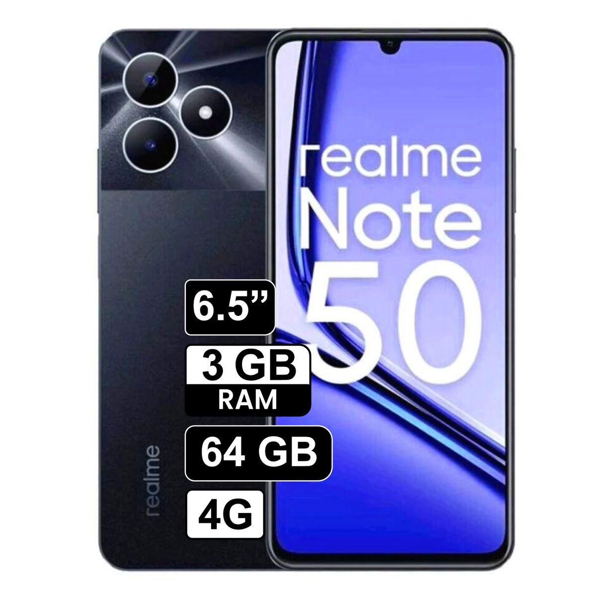 REALME - Celular Realme Note 50 64GB 3GB Midnight Black Liberado