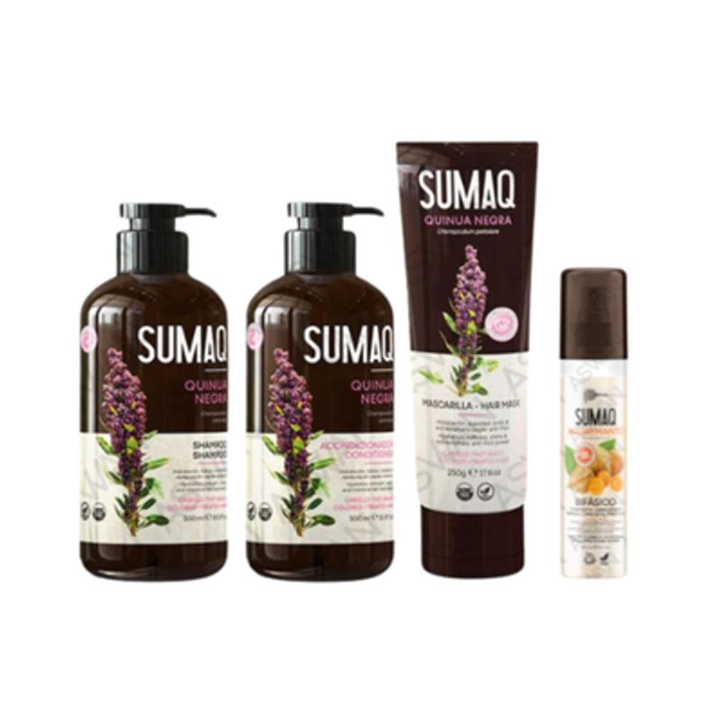 SUMAQ - KIT DE QUINUA NEGRA - SHAMPOO + ACONDICIONADOR + MASCARILLA + BIFASICO - SUMAQ
