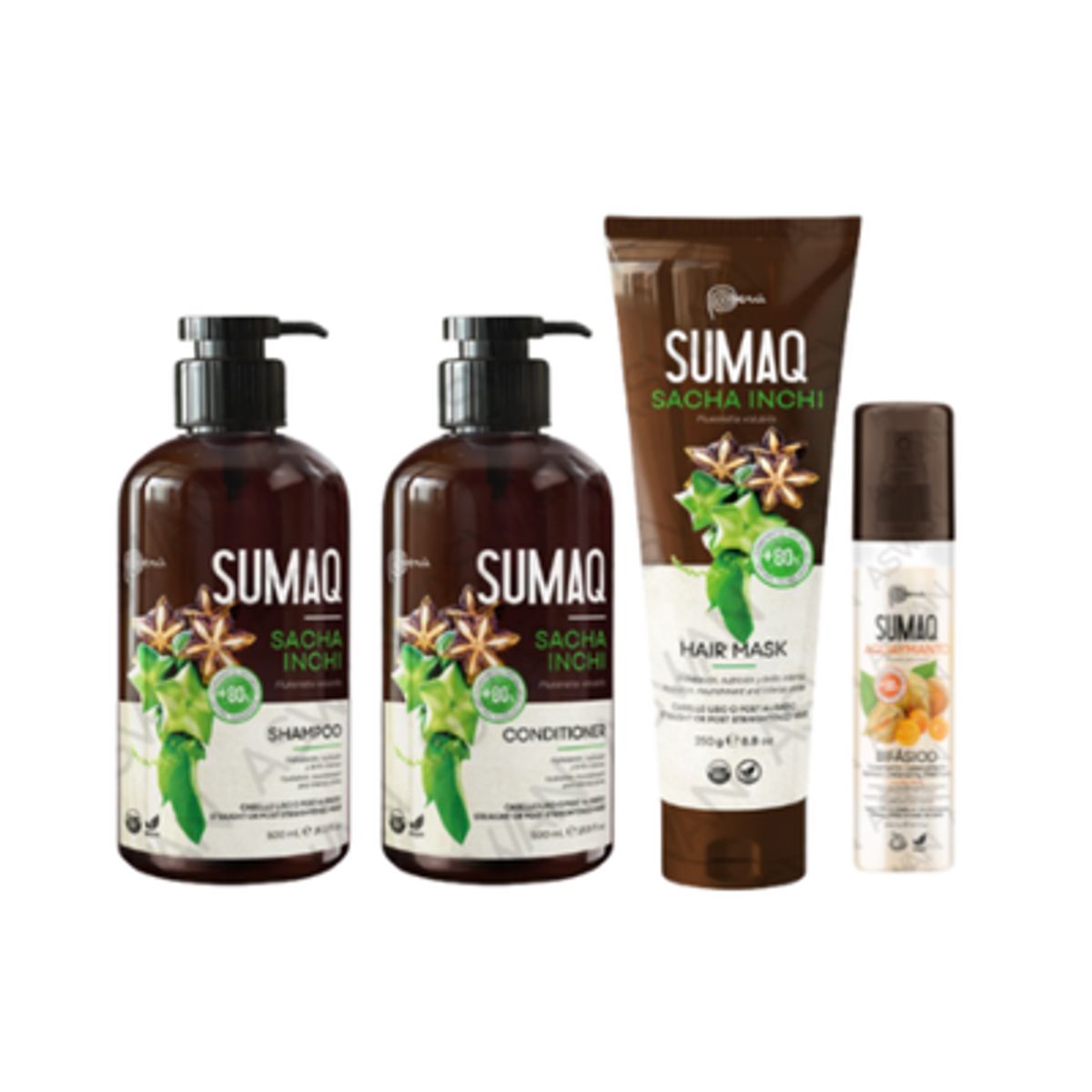 SUMAQ - KIT DE SACHA INCHI - SHAMPOO + ACONDICIONADOR + MASCARILLA + BIFASICO - SUMAQ
