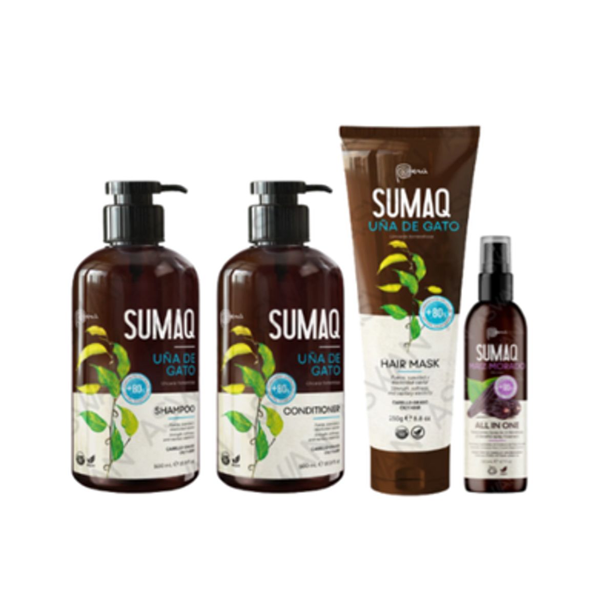 SUMAQ - KIT DE UÑA DE GATO - SHAMPOO + ACONDICIONADOR + MASCARILLA + MAIZ MORADO - SUMAQ