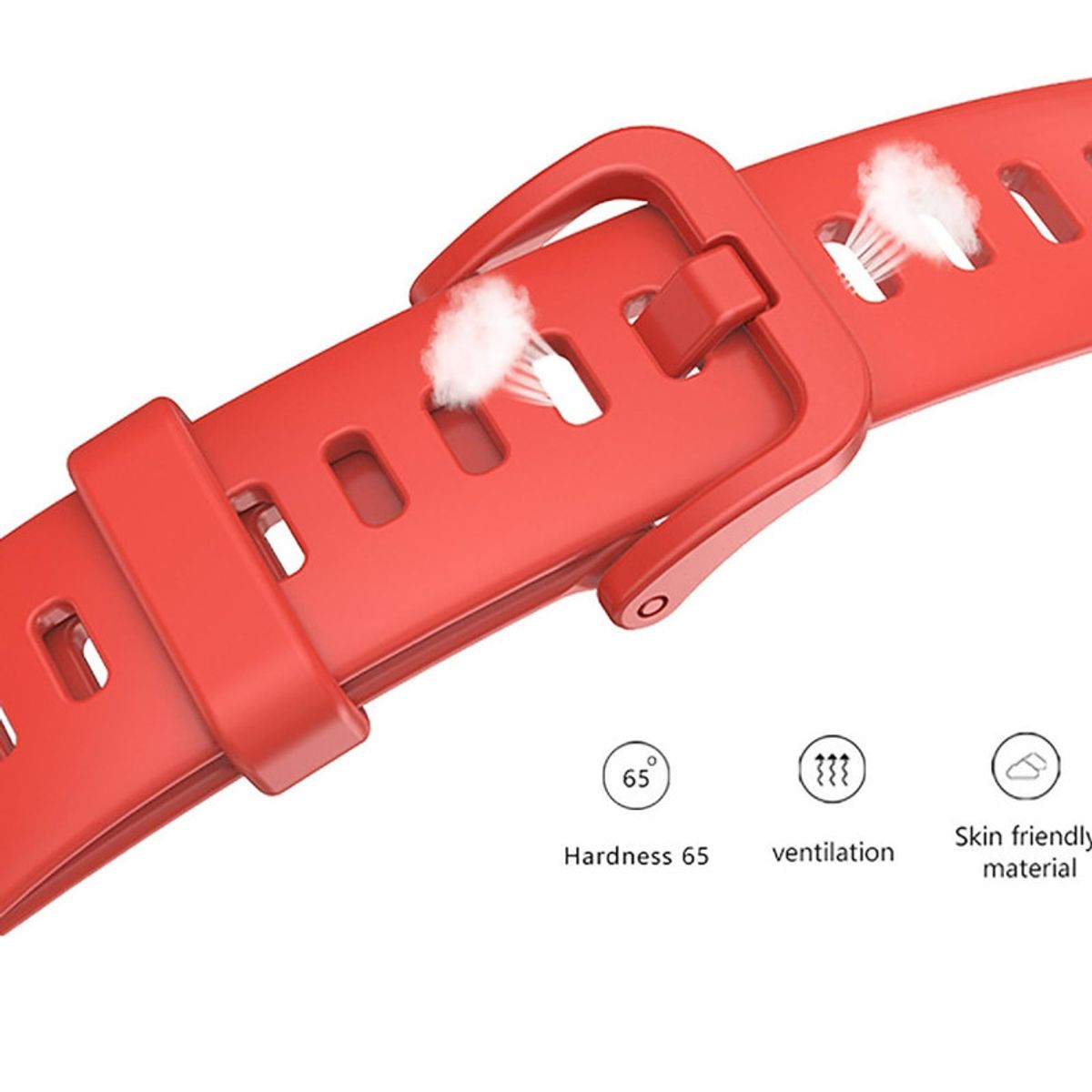 GENERICO - Correa Silicona Para Huawei Band 10 - Rojo