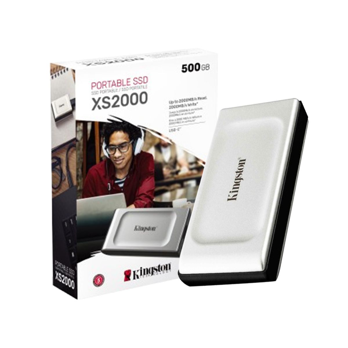 KINGSTON - Disco Solido Externo Xs2000 Portatil Ssd 500gb Velocidad 2000mbS