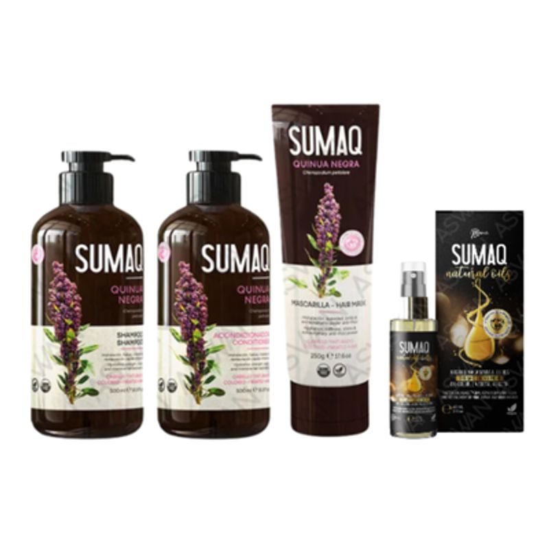 SUMAQ - KIT DE QUINUA NEGRA - SHAMPOO + ACONDICIONADOR + MASCARILLA + ACEITE - SUMAQ