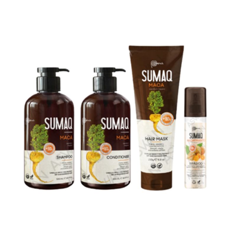 SUMAQ - KIT DE ANCESTRAL MACA - SHAMPOO + ACONDICIONADOR + MASCARILLA + BIFASICO - SUMAQ