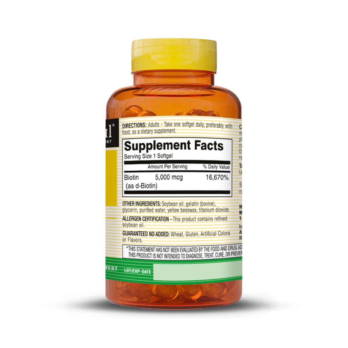 MASON NATURAL - Biotina 5000 MCG - Mason Natural - 60 Cáps. Blandas