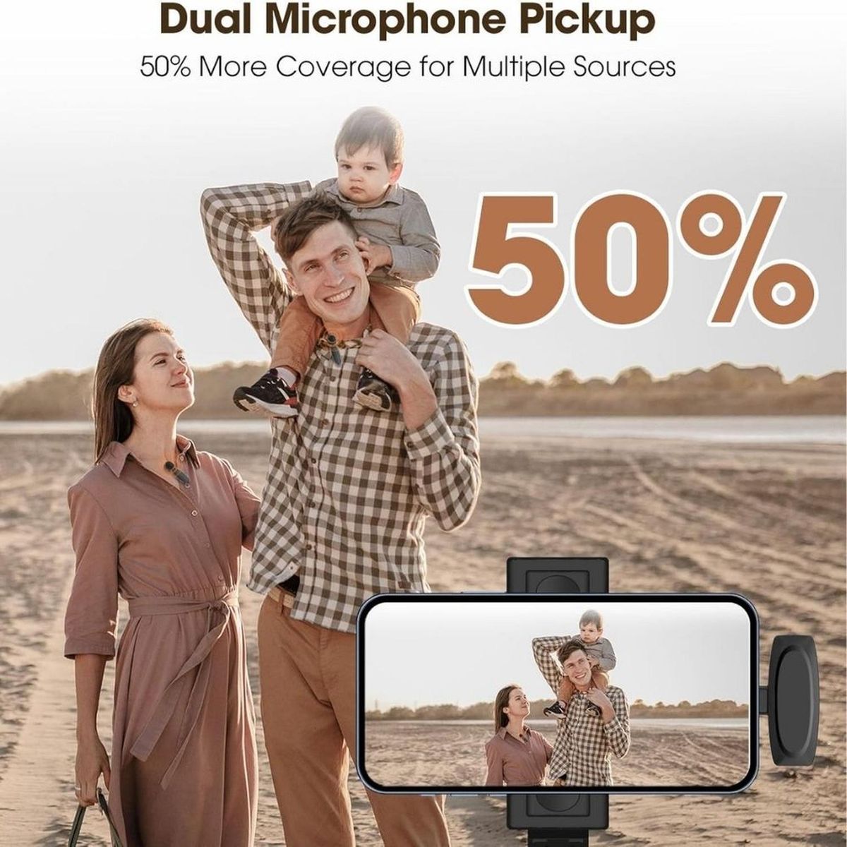 GENERICO - Microfono inalámbrico Lavalier 393 pies 48 kHz - Sistema iphone