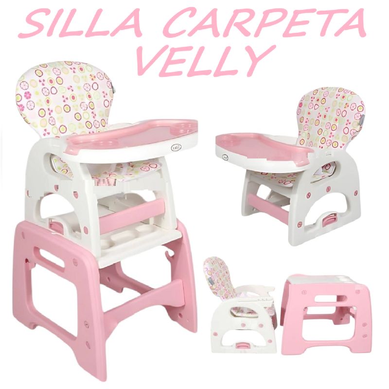 GENERICO - Silla Carpeta respaldar Reclinable 3 en 1 Velly -Rosa
