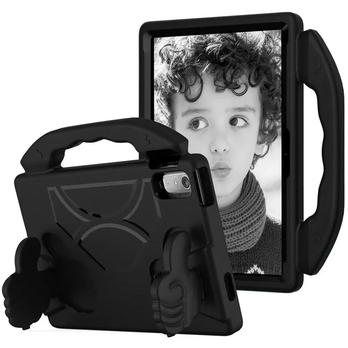 FUNDAANTIGOLPES - Funda de Goma con Diseño Like para Tablet Lenovo M10 5G Negro