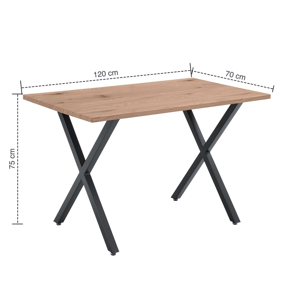 NOVAHUS - Mesa de Comedor Estilo Industrial 120x75x70cm Brooklyn Café