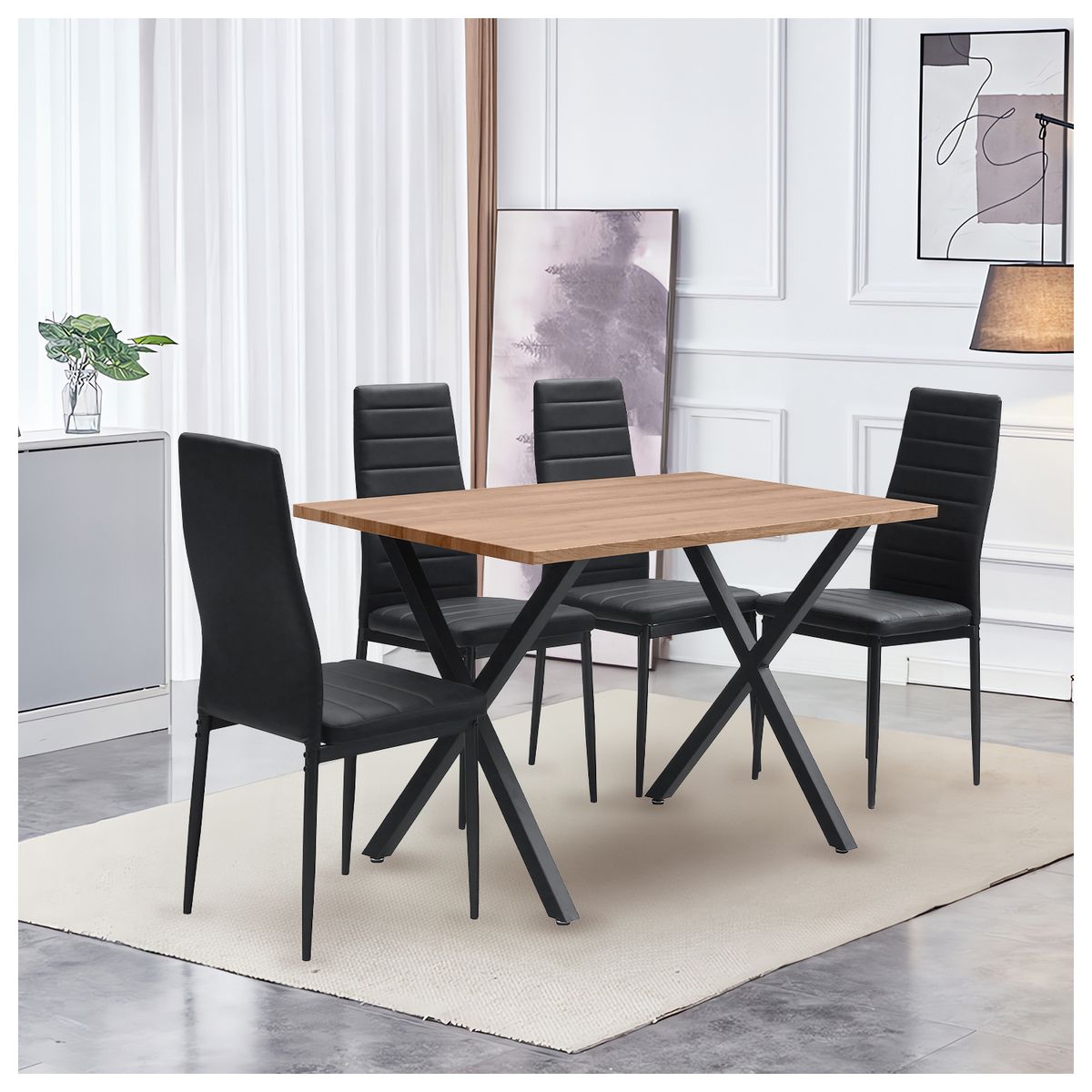 NOVAHUS - Mesa de Comedor Estilo Industrial 120x75x70cm Brooklyn Café