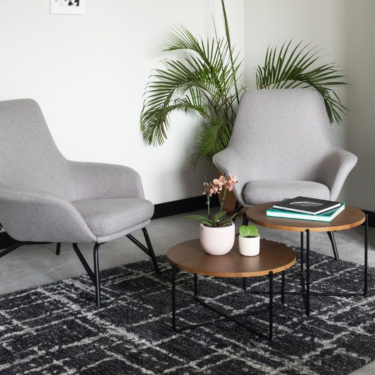 NIHM - Mesa Centro Fooster Medium Walnut 55 cm diámetro