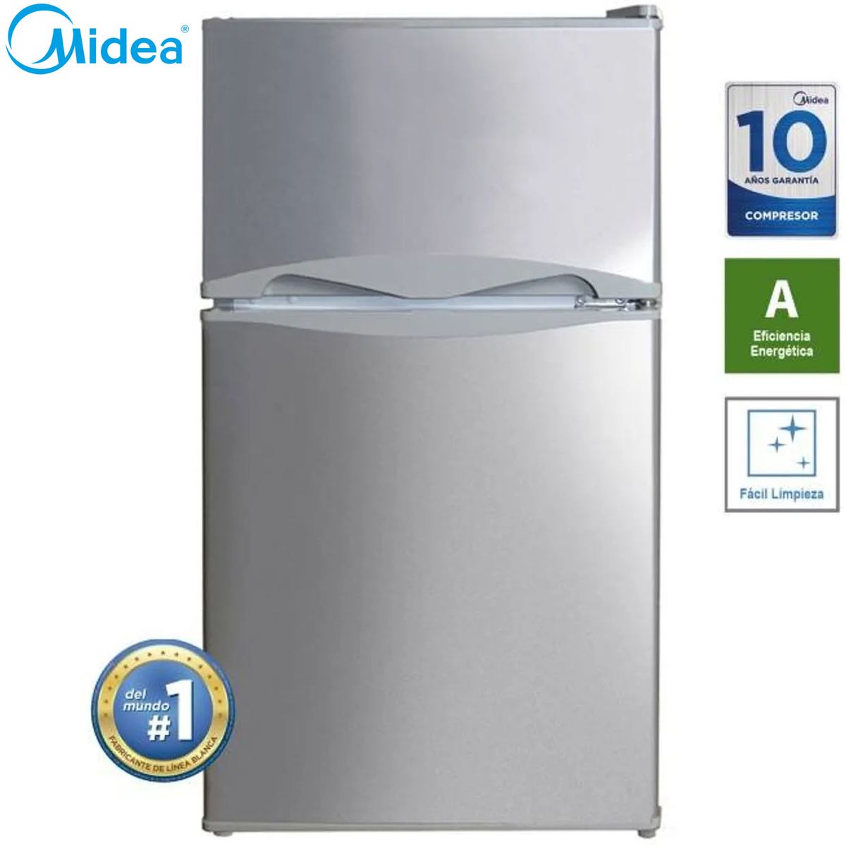 MIDEA - Midea Frigobar 2 Puertas Silver 87L. MRTD04A4NPAAL
