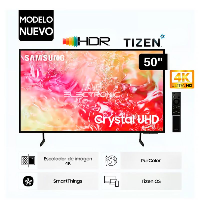 Televisor Samsung 50 Pulg. Crystal Smart TV Tizen UHD 4K UN50DU7000GXPE ...