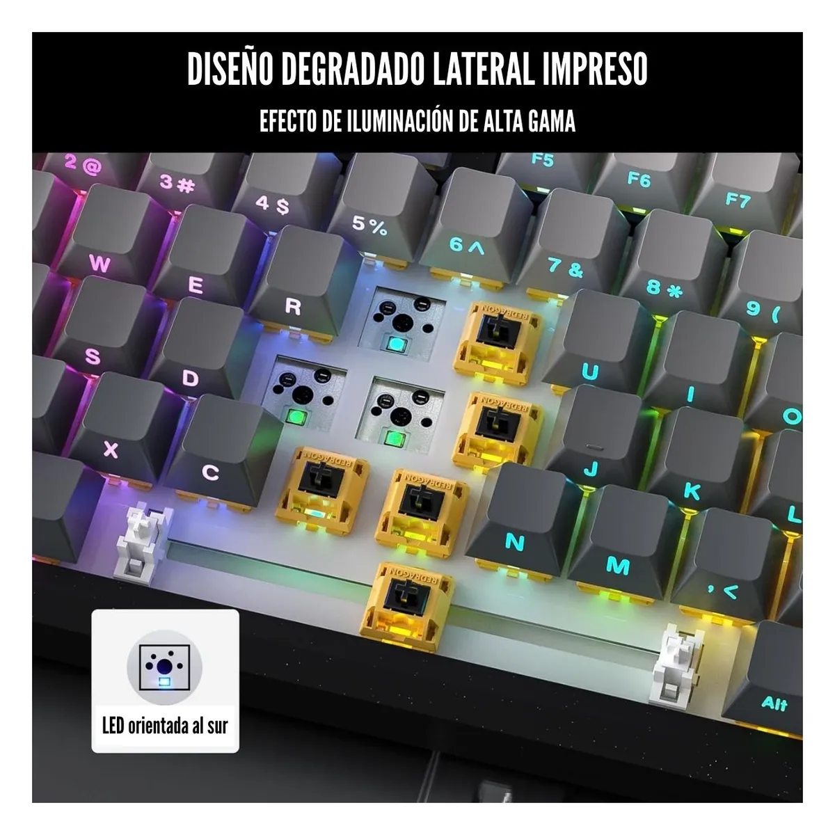 REDRAGON - Redragon - Teclado Penumbra Pro K687GG 75% Wireless HI-FI