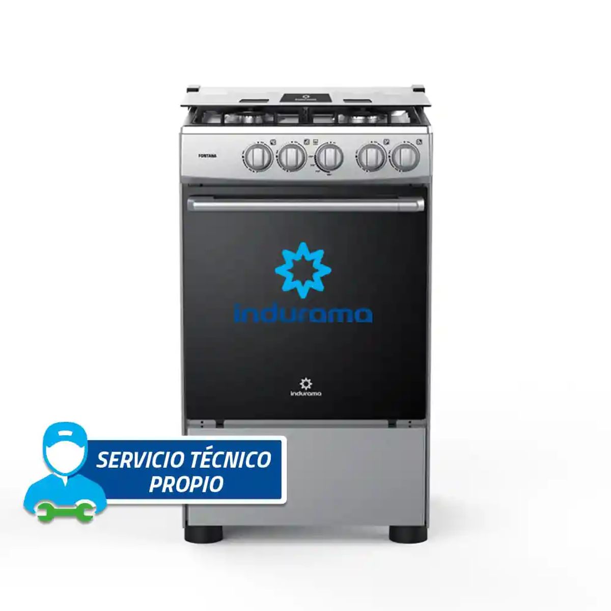 INDURAMA - Cocina a Gas 4 Quemadores Gris Indurama FONTANA SPAZIO 3