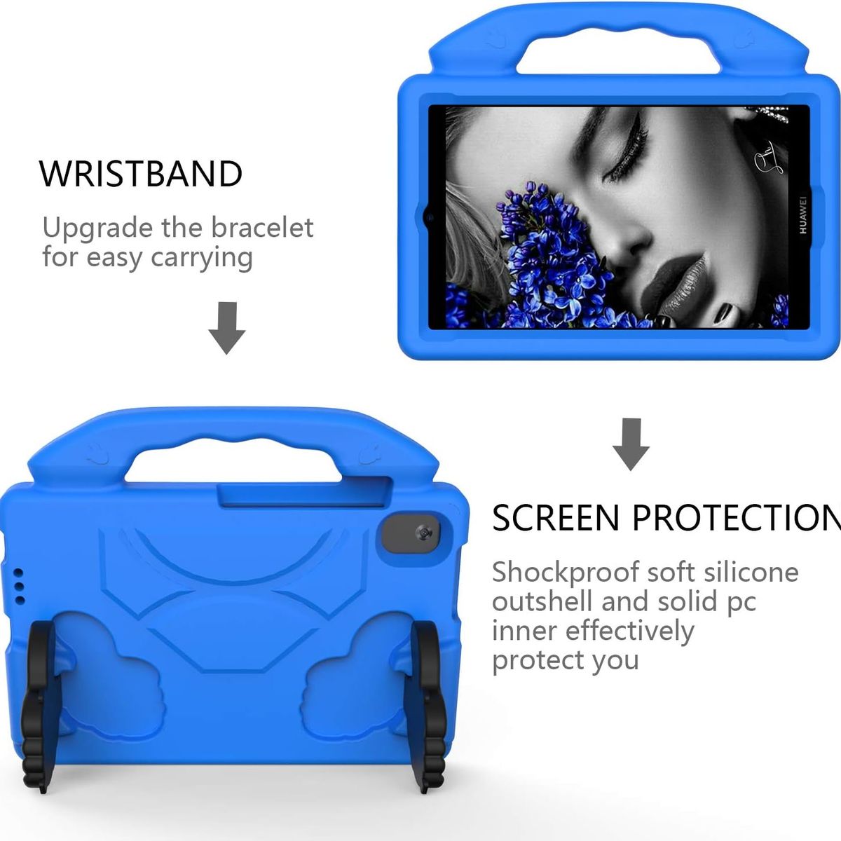 FUNDAANTIGOLPES - Funda de Goma con Diseño Like para Tablet Lenovo M10 5G Azul