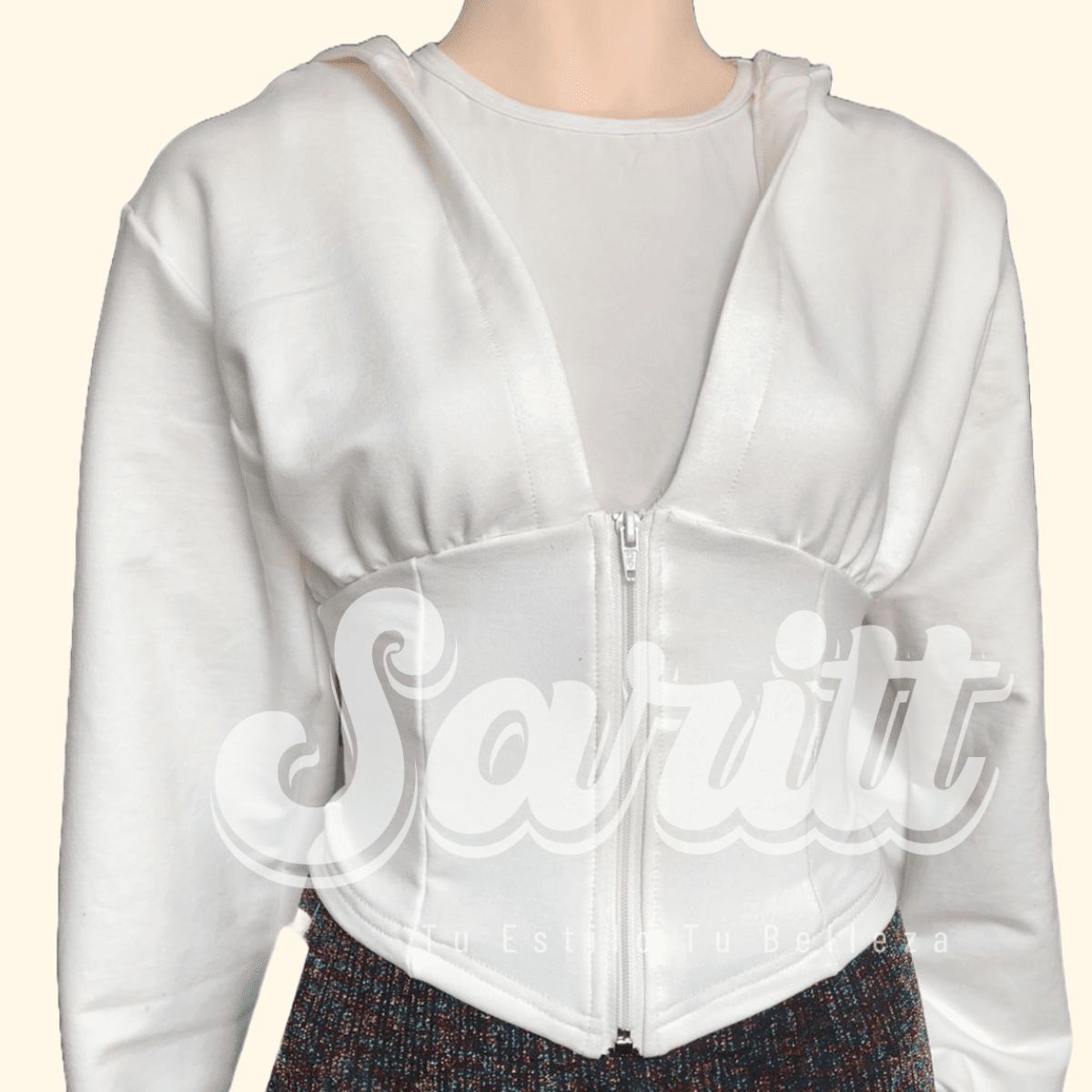 GENERICO - Polera Algodón Cintura Estilo Corsé