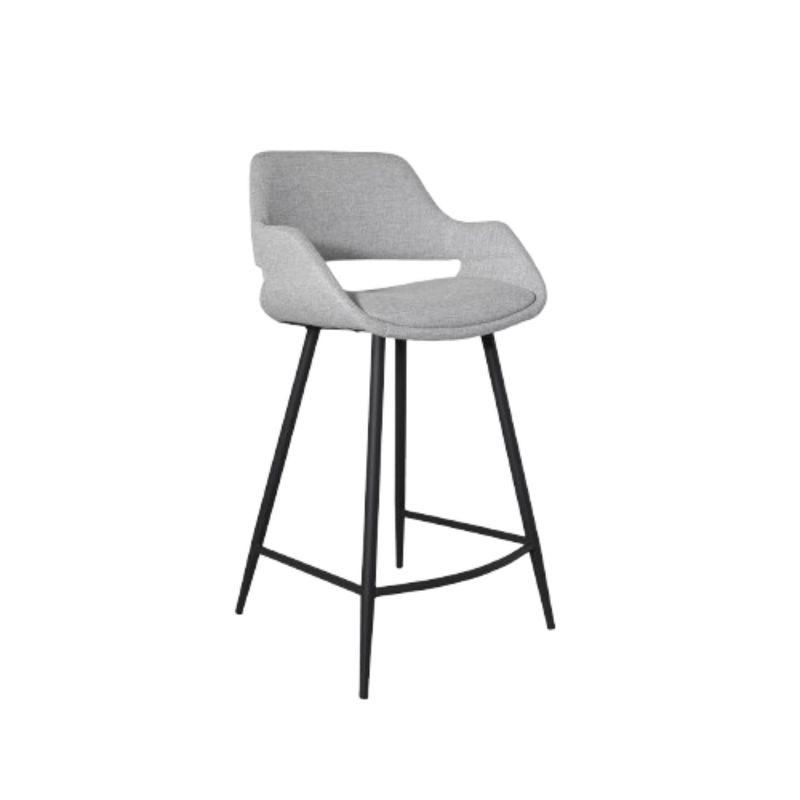 NIHM - Silla Bar de Metal Crush Gris Claro 75 cm