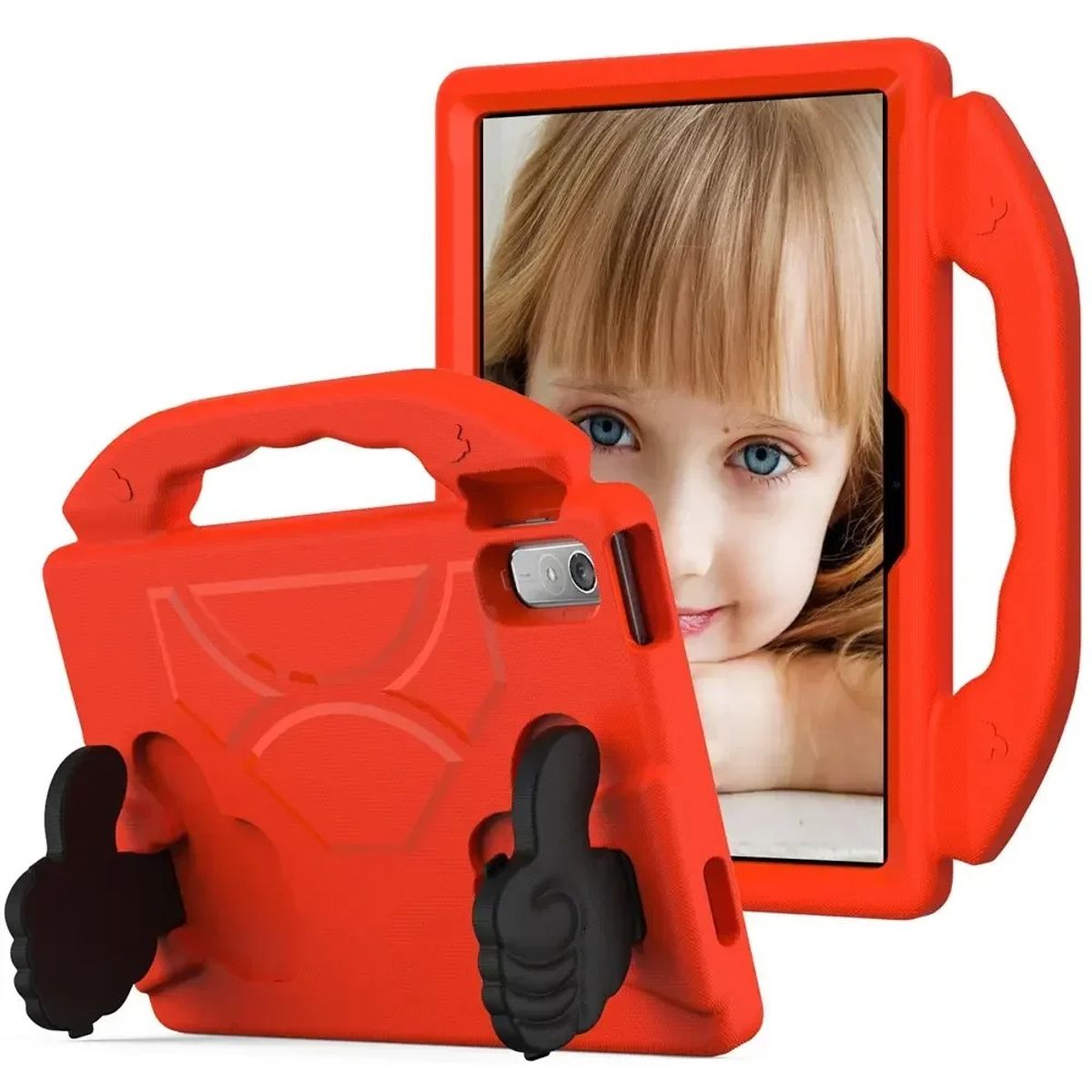 FUNDAANTIGOLPES - Funda de Goma con Diseño Like para Tablet Lenovo M10 5G Rojo