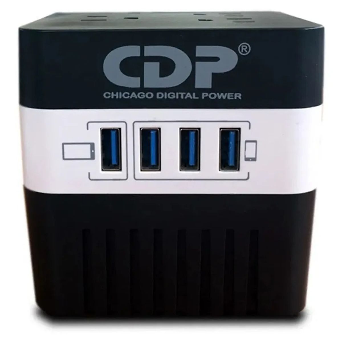 CDP - Estabilizador Cdp Ru-avr6041 600va/300w 4 Salidas 4 Usb B/n Negro